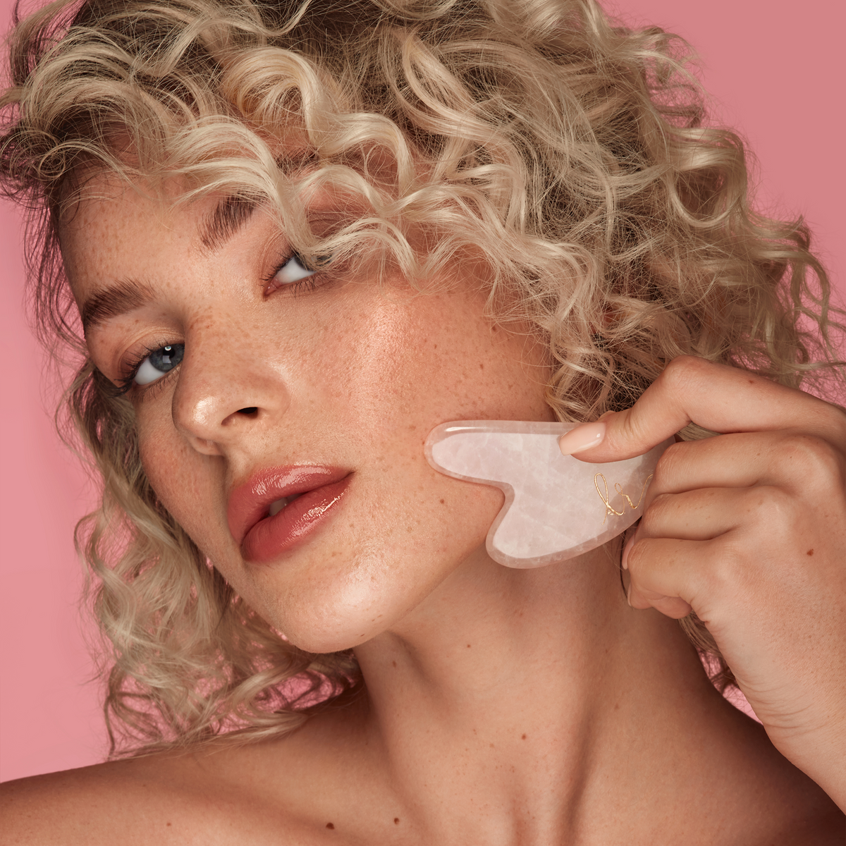 Rosenquarz Spatel Herz - Love Rose Cosmetics