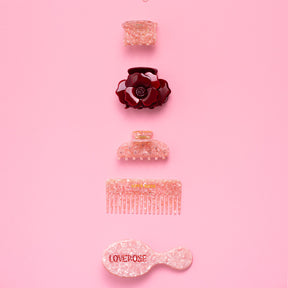 Haarspange Rose Bordeaux